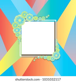 Frame of flowers and gradients. Vector graphics