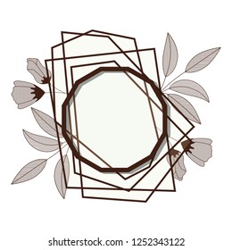 frame with flowers isolated icon