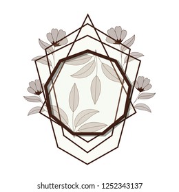 frame with flowers isolated icon