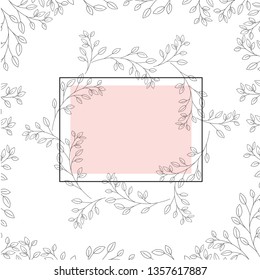 frame with flowers isolated icon
