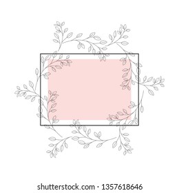 frame with flowers isolated icon
