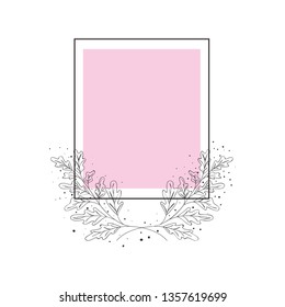 frame with flowers isolated icon