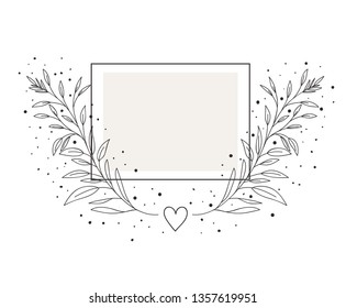 frame with flowers isolated icon