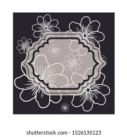 frame with flowers isolated icon vector illustration design