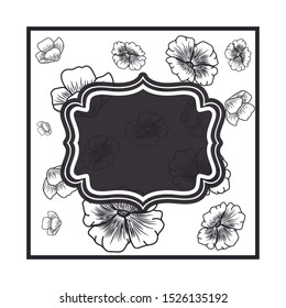 frame with flowers isolated icon vector illustration design