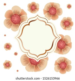 frame with flowers isolated icon vector illustration design