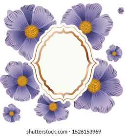 frame with flowers isolated icon vector illustration design
