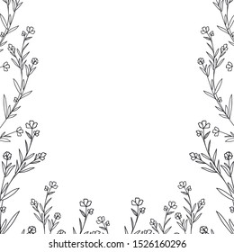 frame with flowers isolated icon vector illustration desing