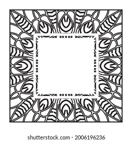 frame with flowers and leaves