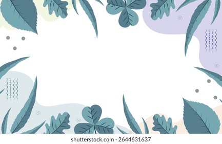 frame with flowers and leaves