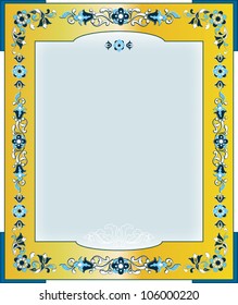 frame with flowers on border
