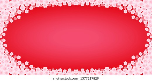 Frame. Frame of flowers. Pink flowers. Background for postcards. Greeting card. Spring background. Vector graphics