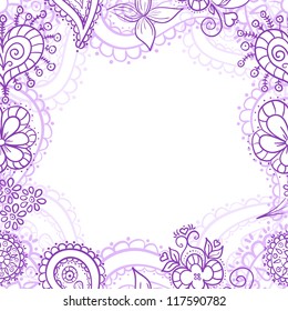 Frame with flowers and silhouettes