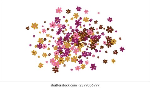 frame of flowers. Spring background design, colorful bright flowers, decorative beautiful garden. Place for text. Design for postcard, invitation, web. Vector illustration