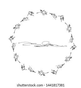 Frame of flowers for text. Vector illustration.