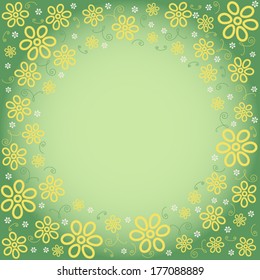 Frame with flowers for text, vector illustration 