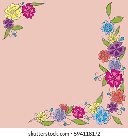 Frame of flowers. Vector.