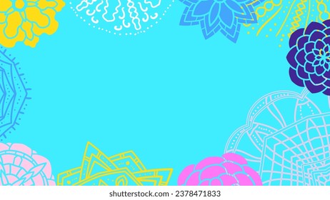 frame with flowers vector background