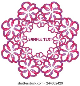 frame of flowers vector card for congratulations