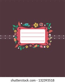 Frame with flowers. Vector illustration.