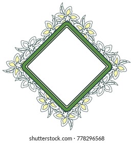 frame with flowers  vector illustration