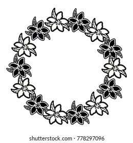 frame with flowers  vector illustration