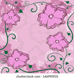 frame flowers, vector illustration, background  