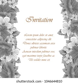frame of flowers. For your design of cards, greeting cards, invitations, Internet pages. For wedding birthday party celebration. Vector illustration