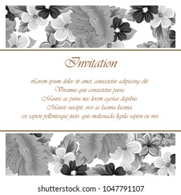 frame of flowers. For your design of cards, greeting cards, invitations, Internet pages. For wedding birthday party celebration. Vector illustration