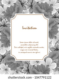 frame of flowers. For your design of cards, greeting cards, invitations, Internet pages. For wedding birthday party celebration. Vector illustration