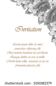 frame of flowers. For your design of cards, greeting cards, invitations, Internet pages. For wedding birthday party celebration. Vector illustration