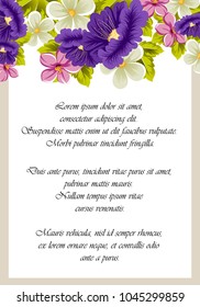 Frame of flowers. For your design of postcards, greeting cards, invitations for birthday, wedding, Valentine's day, party, holiday. Vector illustration.