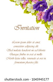 Frame of flowers. For your design of postcards, greeting cards, invitations for birthday, wedding, Valentine's day, party, holiday. Vector illustration.