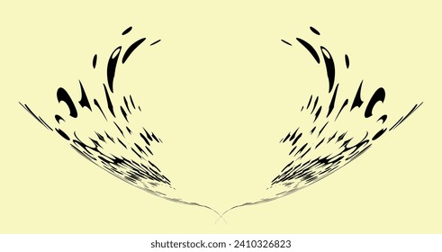 Frame of flying splashes. Halftone intersecting contours of globules. Space for copy text.Vector.
