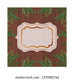frame with foliage isolated icon