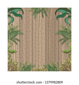 frame with foliage isolated icon