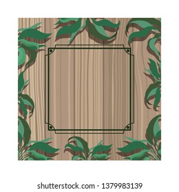 frame with foliage isolated icon