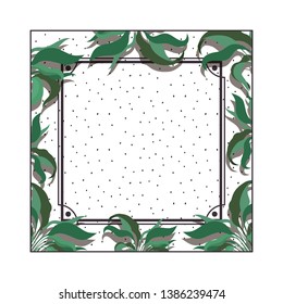 frame with foliage isolated icon