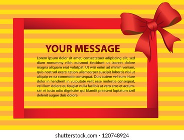 Frame form up by ribbon with area for text. Vector illustration.