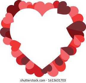Frame in the form of a heart for the design of greeting cards, banners and stickers. Vector design