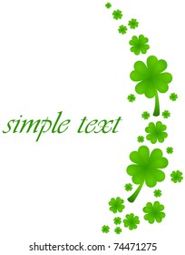 Frame in the form of scattered sheets of green clover