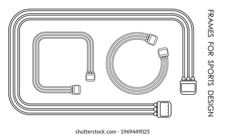 frame in form of sports elastic expander for arms and chest. Rubber sports trainer for fitness. Vector
