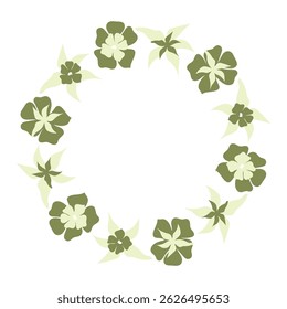 A frame in the form of a spring flower circle. The frame is in the form of a flower circle. Illustration for wedding invitation, postcard, logo