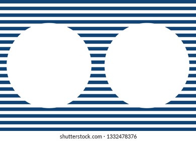 
The frame in the form of two circles on the background of blue and white stripes. Versus fon.Marine theme.