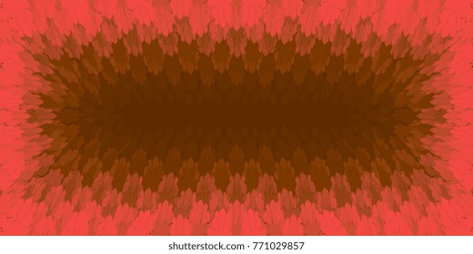 frame of formless leaves of red-brown color