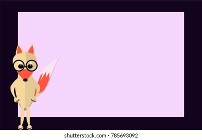 Frame with a fox in glasses