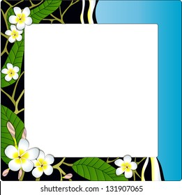 Frame with frangipani / Tropical photo frame