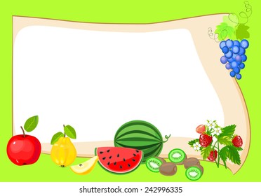 Frame with fruits