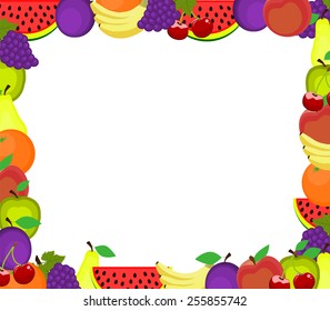 Frame Fruits Stock Vector (Royalty Free) 255855742 | Shutterstock