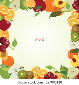 frame with fruits